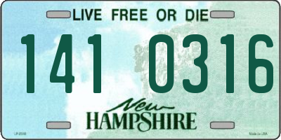 NH license plate 1410316