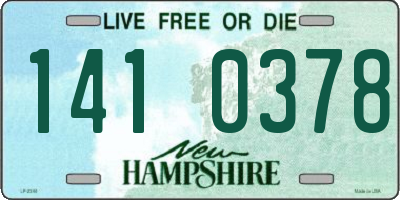 NH license plate 1410378