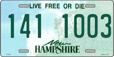 NH license plate 1411003
