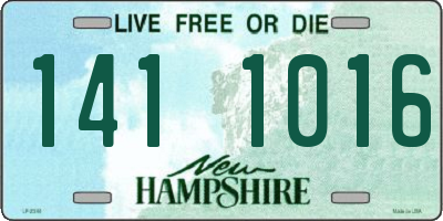 NH license plate 1411016