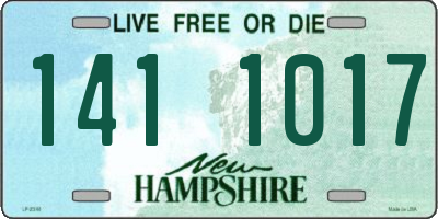 NH license plate 1411017