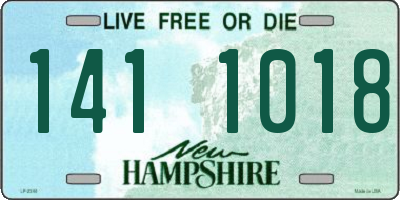 NH license plate 1411018