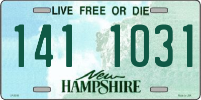 NH license plate 1411031