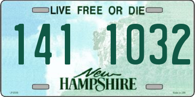 NH license plate 1411032