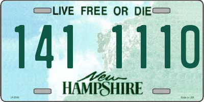 NH license plate 1411110