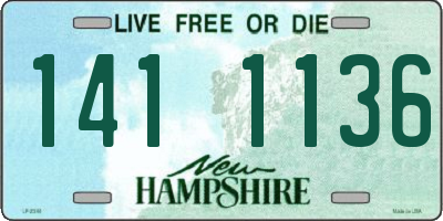 NH license plate 1411136