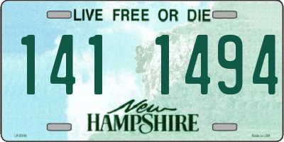 NH license plate 1411494