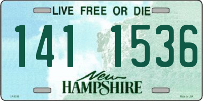 NH license plate 1411536