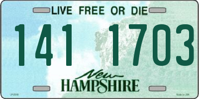 NH license plate 1411703