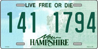NH license plate 1411794