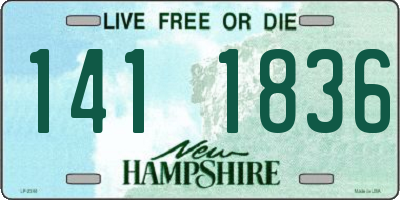 NH license plate 1411836