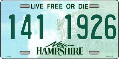 NH license plate 1411926