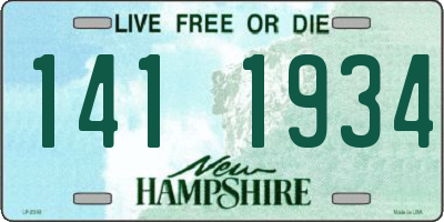 NH license plate 1411934