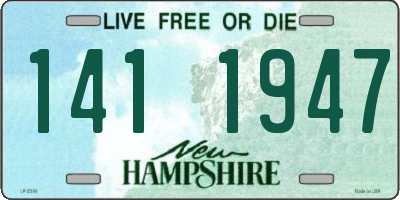 NH license plate 1411947