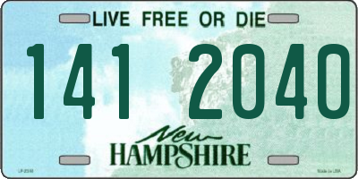 NH license plate 1412040