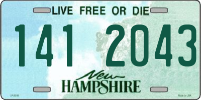NH license plate 1412043