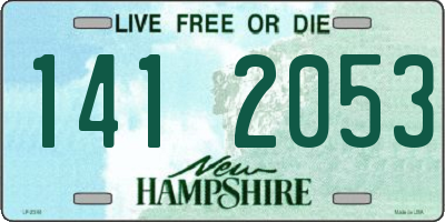 NH license plate 1412053