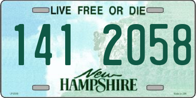 NH license plate 1412058