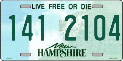 NH license plate 1412104