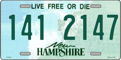 NH license plate 1412147