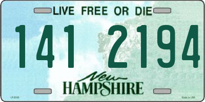 NH license plate 1412194