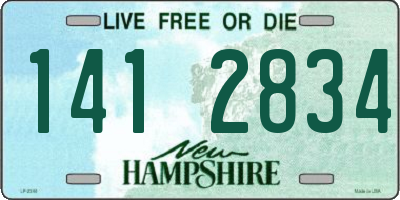 NH license plate 1412834
