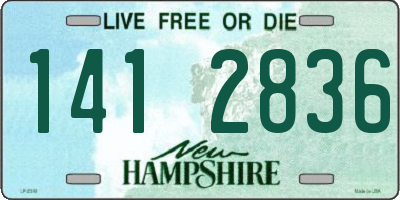 NH license plate 1412836