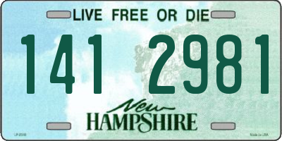 NH license plate 1412981