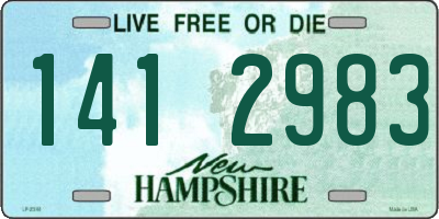 NH license plate 1412983