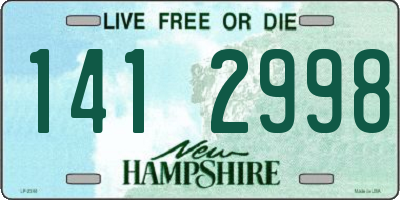 NH license plate 1412998