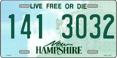 NH license plate 1413032