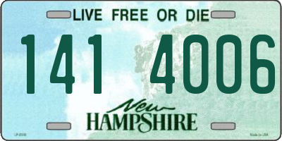 NH license plate 1414006