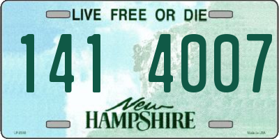 NH license plate 1414007