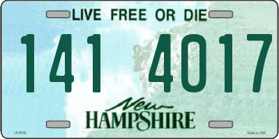 NH license plate 1414017