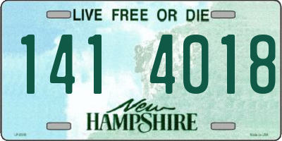 NH license plate 1414018