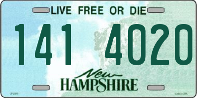 NH license plate 1414020