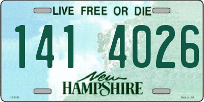 NH license plate 1414026