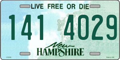 NH license plate 1414029