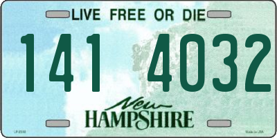 NH license plate 1414032