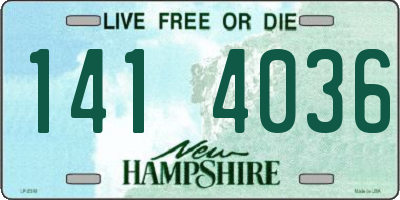 NH license plate 1414036