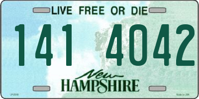 NH license plate 1414042
