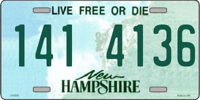 NH license plate 1414136