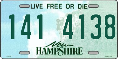 NH license plate 1414138