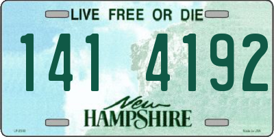 NH license plate 1414192