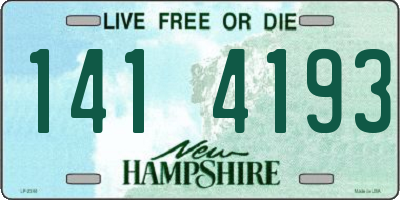 NH license plate 1414193