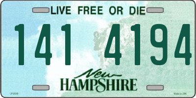 NH license plate 1414194