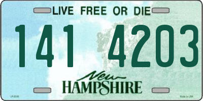 NH license plate 1414203