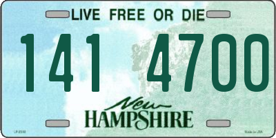 NH license plate 1414700