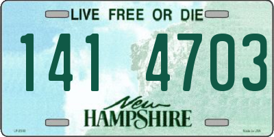 NH license plate 1414703
