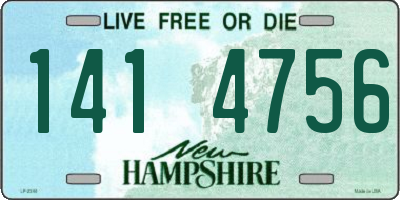 NH license plate 1414756